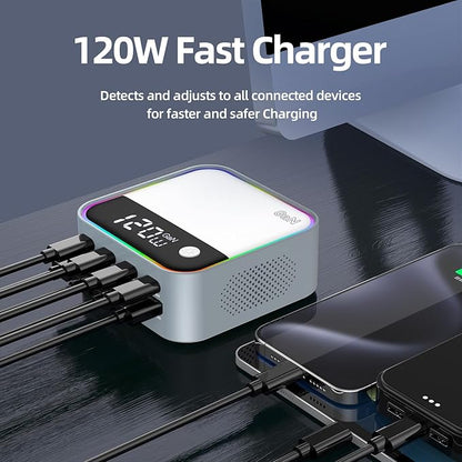 8-Port USB C Charging Station 120W, GaN Fast Charger Block - Image 2