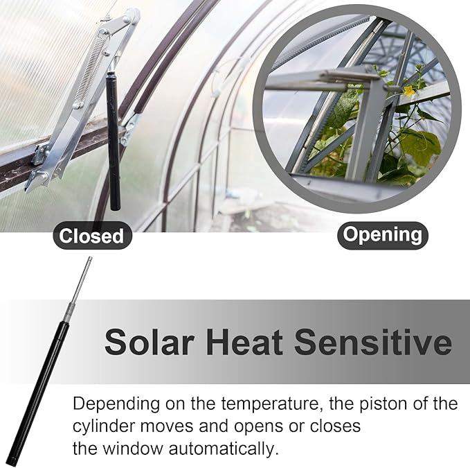 Amylove 4 Pcs Dual Spring Automatic Roof Vent Opener Greenhouse Accessories - Image 6