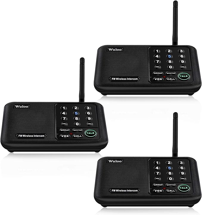 Wuloo Intercoms Wireless for Home 5280 Feet Range 10 Channel 3 Code, Wireless by Wuloo