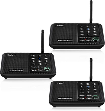 Wuloo Intercoms Wireless for Home 5280 Feet Range 10 Channel 3 Code, Wireless by Wuloo