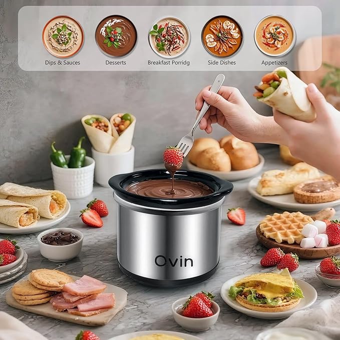 0.65-qt Mini Slow Cooker, Fondue Melting Pot Warmer - Image 5