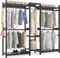 Homykic Bamboo Closet System Clothes Rack, Large Freestanding Garment Rack by Homykic