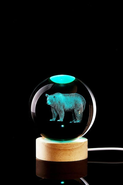 3D Crystal Ball Lamp with Lifelike LED Bear, 16 Color Changing Light, Dimmable - Image 7