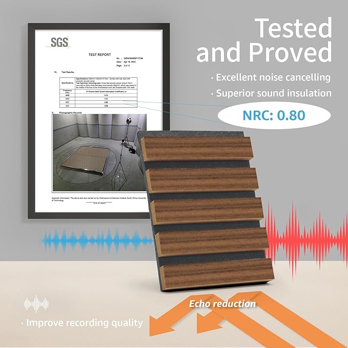 Art3d 4-Pack 94.5 x 7.9 inch Acoustic Wood Slat Wall Panels - Image 4