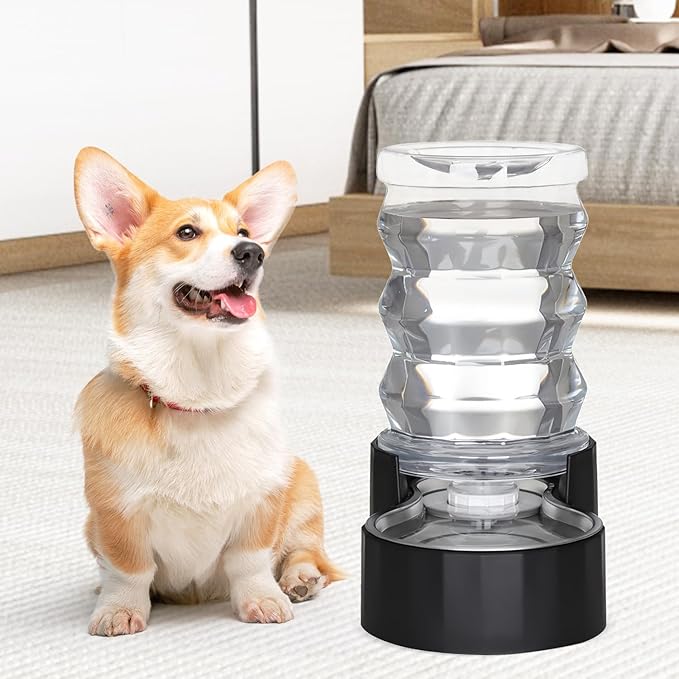 RIZZARI Dog Food Water Dispenser: 7L Large Black Stainless Steel Gravity Water - Image 7