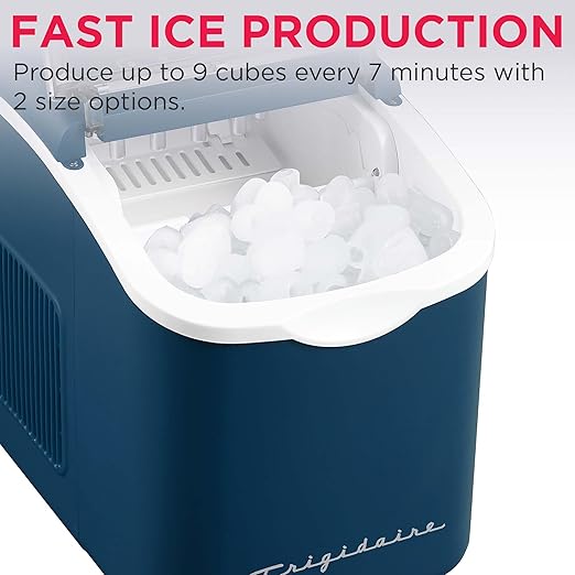 FRIGIDAIRE Retro Compact Ice Maker Machine, Bullet Ice, 26 lb per Day - Image 4
