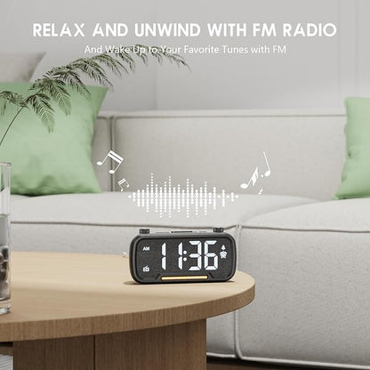 ROCAM Alarm Clock Radio with FM Radio, Sleep Timer, Auto Scan 20 Presets & - Image 3