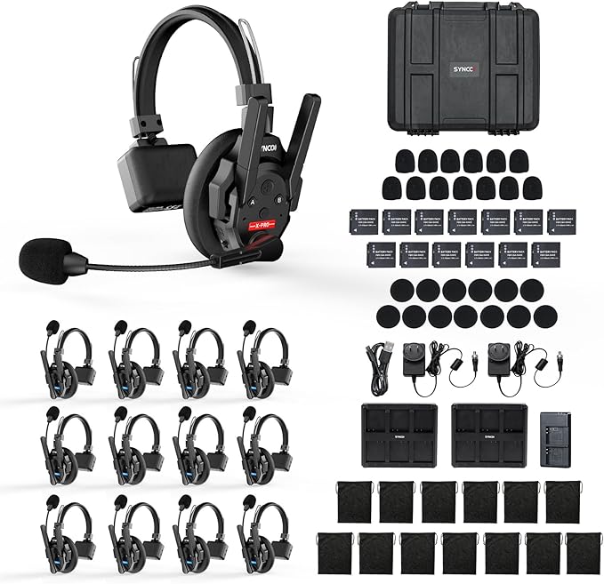 SYNCO XTALK XPRO13 Wireless Communication Headset System, Full Duplex 2.4GHz by SYNCO