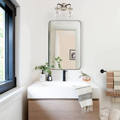 ANDY STAR Bronze Mirror for Wall, 30x36” Rounded Rectangle Bathroom Mirror - Image 9