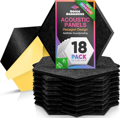 Acoustic Panels 18 Pack Soundproof Wall Panels, High-Density Wall Decoration by SonicAcoustics