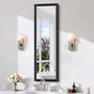 Black Bathroom Mirror 14 x 48 Inch Rectangle Wave Beveled by DESBING