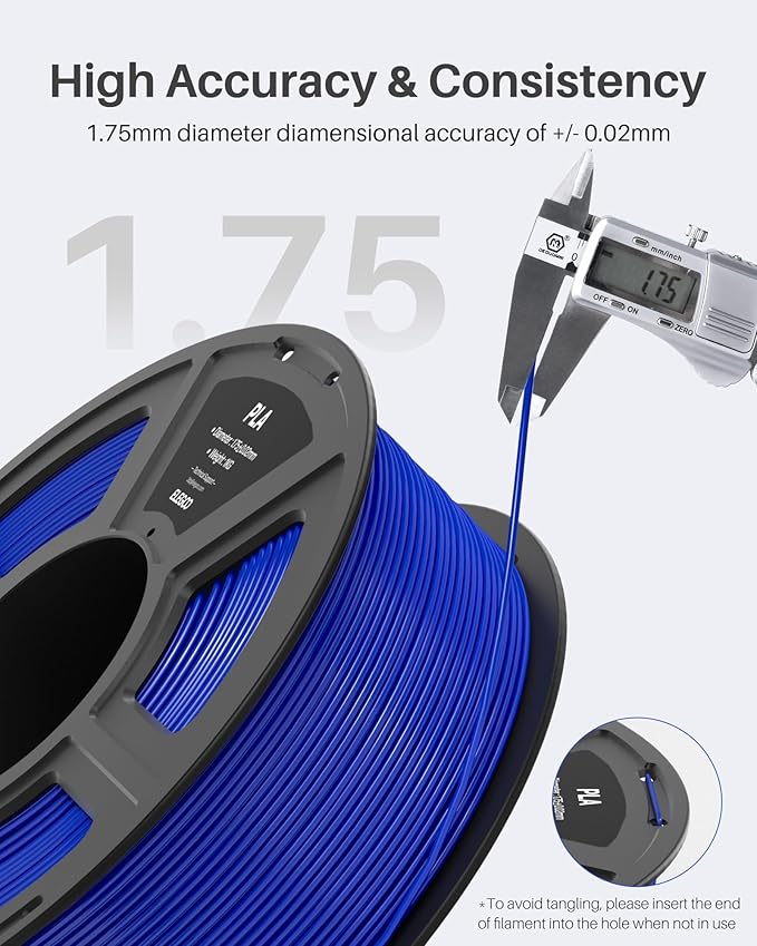 ELEGOO PLA Filament 1.75mm Translucent 1KG, 3D Printer Filament Dimensional - Image 2