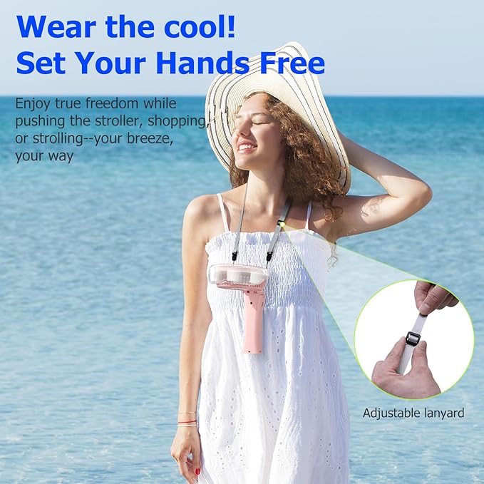 HandFan 2025 Upgraded Portable Misting Fan, Two Button Easy Operation, Handheld - Image 6