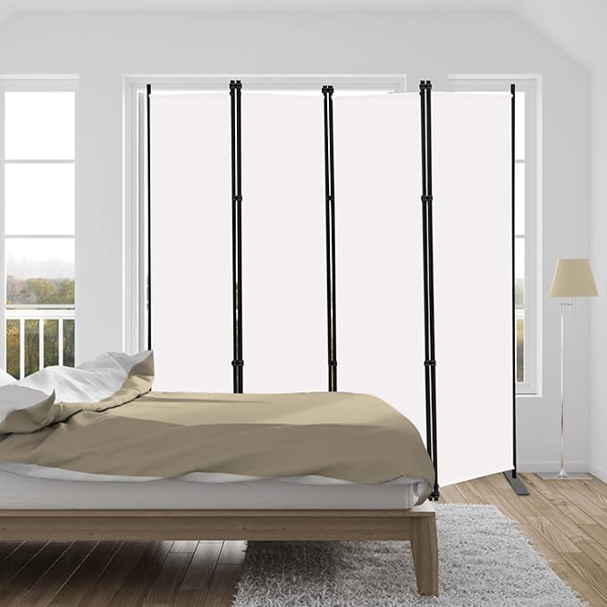 MAYOLIAH 4 Panel Room Divider Screen 6Ft Tall Foldable Privacy Dividers Indoor - Image 2