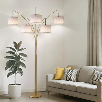 Fansdrick Gold Floor Lamps for Living Room, 4000LM Super Bright Arc Floor Lamp - Image 4