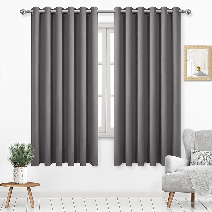 DWCN Blackout Curtains 63 Inch Length, Room Drakening Drapes by DWCN
