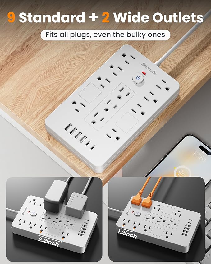 Bawmwim Surge Protector Power Strip - Image 3