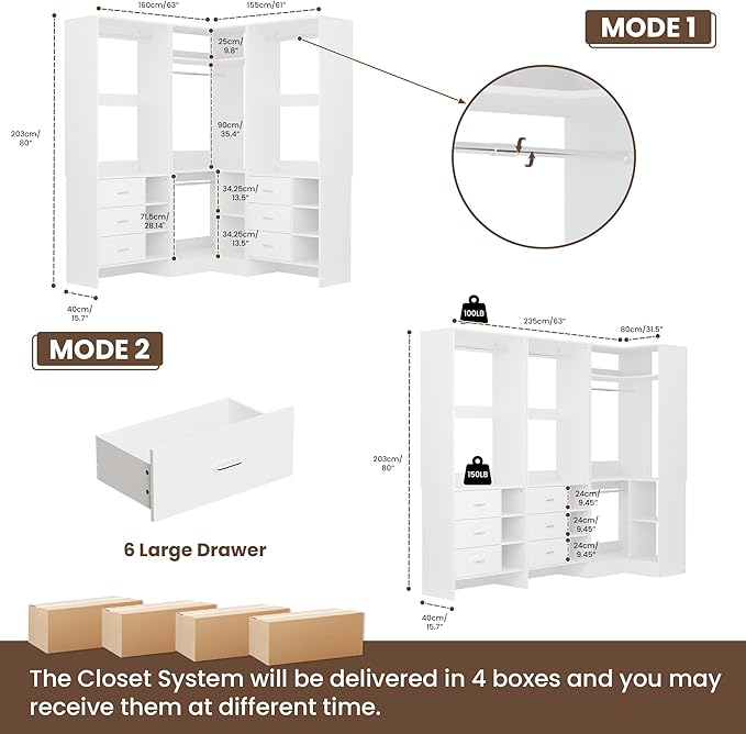 HOMPUS Modular L-Shaped Closet System - Image 3