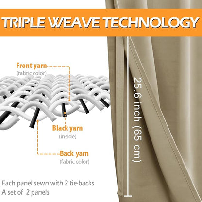 Hiasan Blackout Curtains for Bedroom, 42 x 84 Inches Long - Image 4