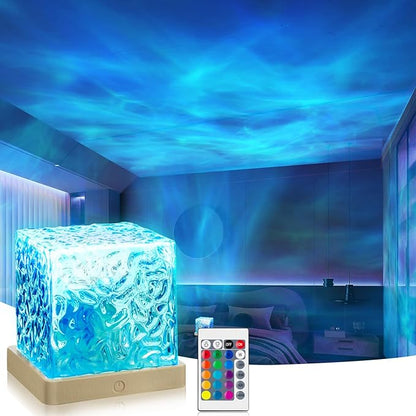 VoMii Ocean Wave Projector Light, 16 Colors Luminorthe Cube Lamp by vomii