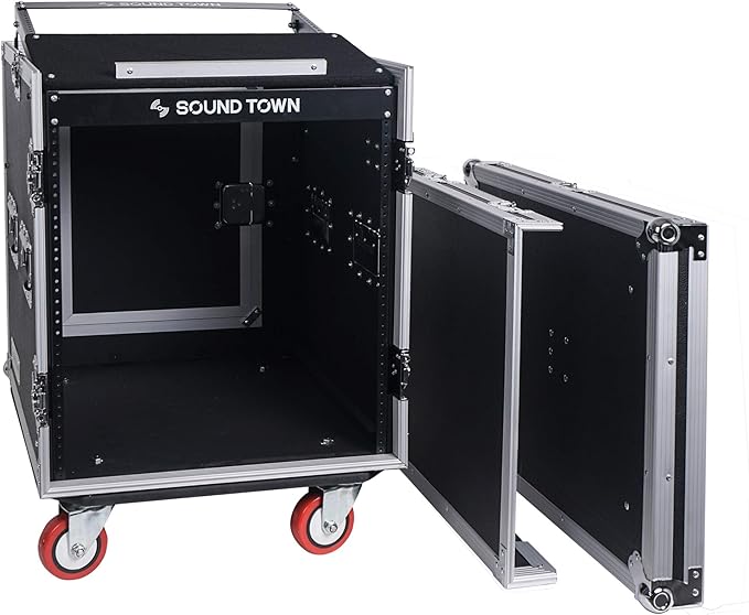 Sound Town Enhanced 1/2" Plywood 12U PA DJ Rack/Road Case - Image 7
