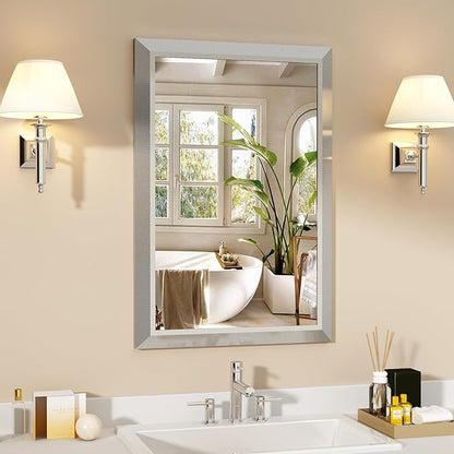 SMIROR Brushed Silver Bathroom Mirror by SMIROR