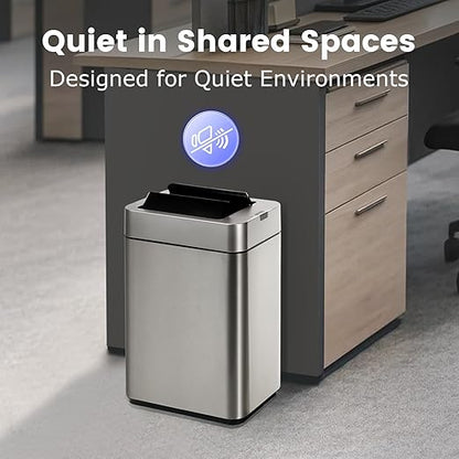 Sensor Trash Can with Butterfly Lid 2.6 Gallon Rectangular Automatic Garbage Can - Image 5