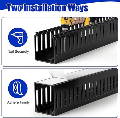 ZhiYo 66in Professional Server Rack Cable Management Raceway, H2in x W2in Cable - Image 7