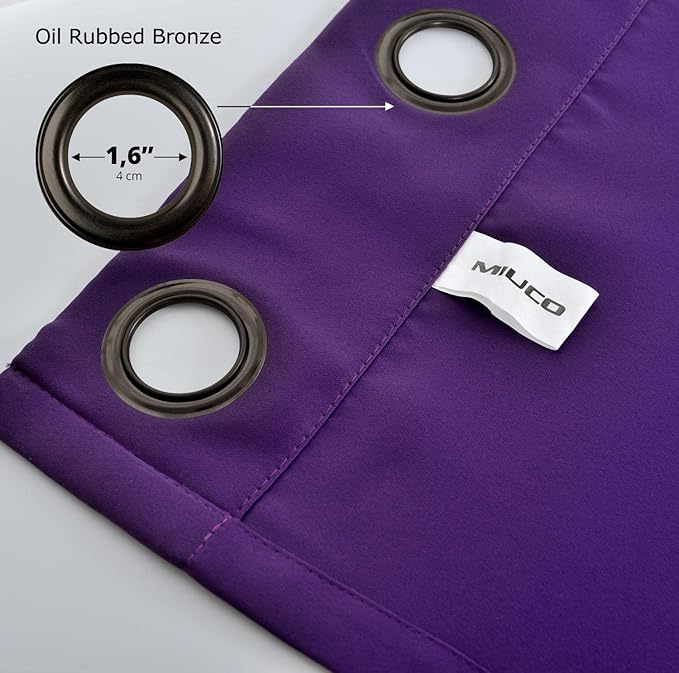 MIUCO Thermal Insulated Grommet Window Blackout Curtains Panels - Image 7