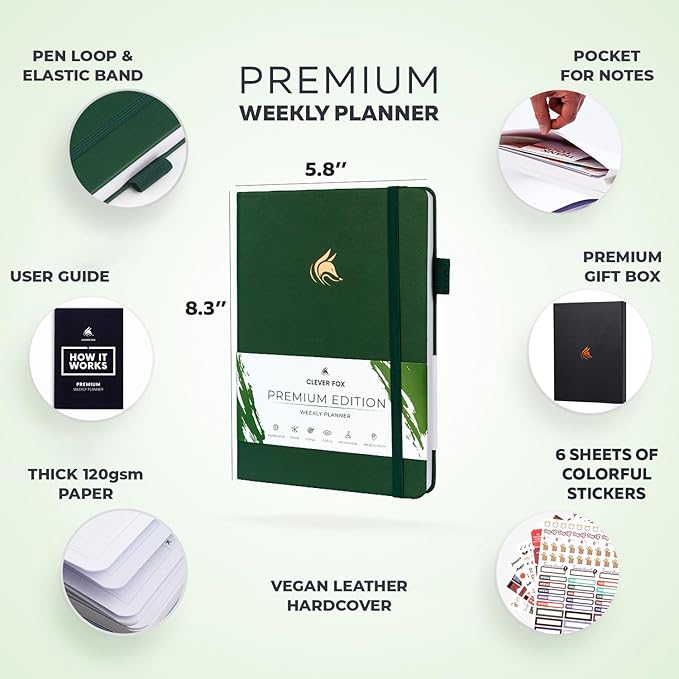 Clever Fox Planner Premium Edition – Undated Luxurious Weekly & Monthly Planner - Image 2