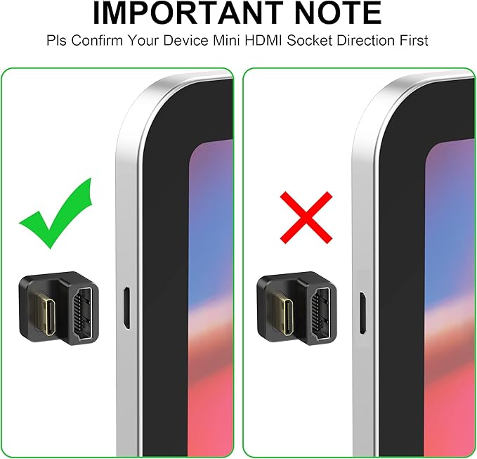 AGVEE 1 Pack 180 Degree Angled Mini HDMI Male to HDMI Female Adapter, U-Shaped - Image 5