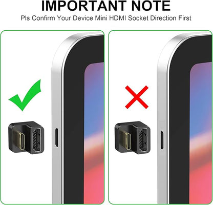 AGVEE 1 Pack 180 Degree Angled Mini HDMI Male to HDMI Female Adapter, U-Shaped - Image 5