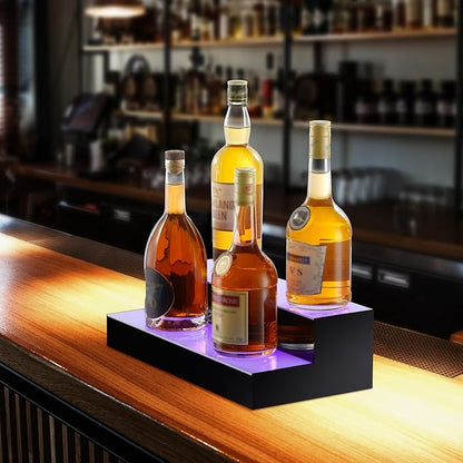 VEVOR LED Lighted Liquor Bottle Display, 2 Tiers 16 Inch Commercial Illuminated - Image 2