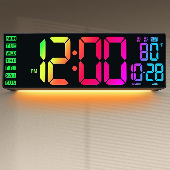 16.5" Large Digital Wall Clock: Wall Mount Decor Clock Large Display by Unknown