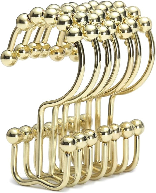Goowin Shower Curtain Hooks Rings, Stainless Steel Gold Shower Curtain Hooks by Goowin