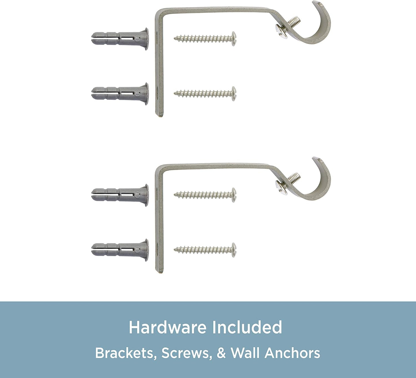 Kenney KN55970 Davenport Ball End Petite Café Decorative Window Curtain Rod, 28-48" Adjustable Length, Brushed Nickel Finish, 1/2" Diameter Steel Tube