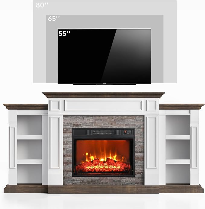 72" Electric Fireplace with Mantel, Fireplace TV Stand - Image 7