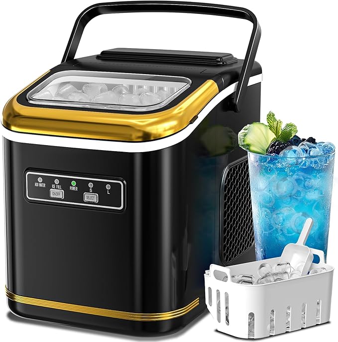 Ice Maker Machine Countertop Portable Compact Small Bullet Ice Maker by Electactic