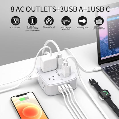 10 Ft Surge Protector Power Strip - Image 2
