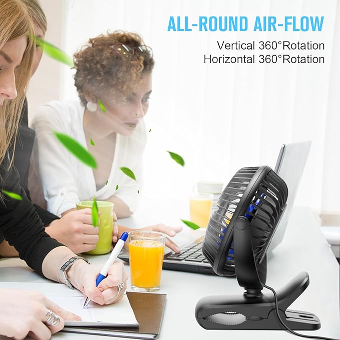 BESKAR USB Clip on Fan, Portable Small Fan - Image 5