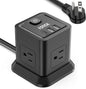 Power Strip with USB C, FDTEK Flat Plug Extension Cord with 4 Outlets and 3 USB by FDTEK