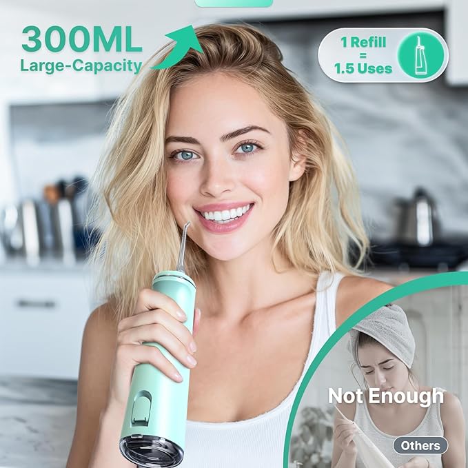 Water Flosser for Teeth, Cordless Oral Irrigator Portable Dental Cleaner Picks - Image 4