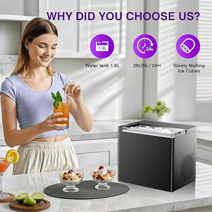 Ice Makers Countertop, 9 Ice Cubes in 6 Mins Portable Ice Maker, 2 Sizes of - Image 3