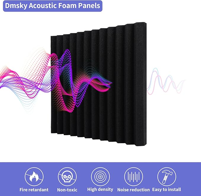 24 Pack Acoustic Panels, Sound Proof Foam Panels, Self-Adhesive Soundproof Wall - Image 3