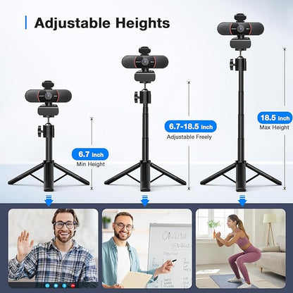 EMEET C960 4K Webcam with Tripod, 4K UHD Sony Sensor, 3 Adjustable Height Mini - Image 2