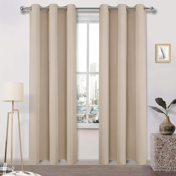 DWCN Blackout Curtains Thermal Insulated Room Darkening Grommet Window by DWCN