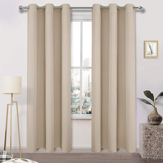 DWCN Blackout Curtains Thermal Insulated Room Darkening Grommet Window by DWCN