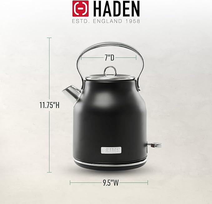 HADEN Heritage 1.7 Liter Stainless Steel Electric Kettle, Hot Water Kettle - Image 4