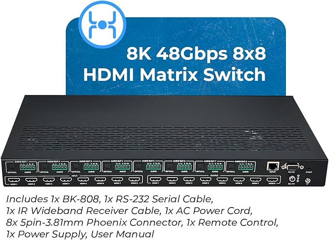 OREI 8K 8x8 HDMI Matrix Switch, Switcher - Image 9