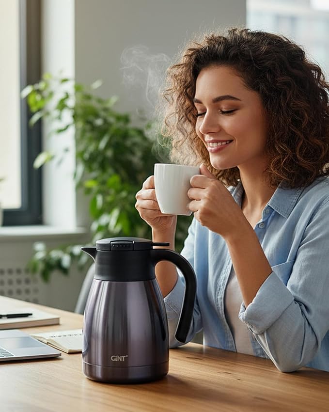 GiNT 1L / 34Oz Thermal Coffee Carafe, Insulated Stainless Steel Coffee Carafes - Image 7